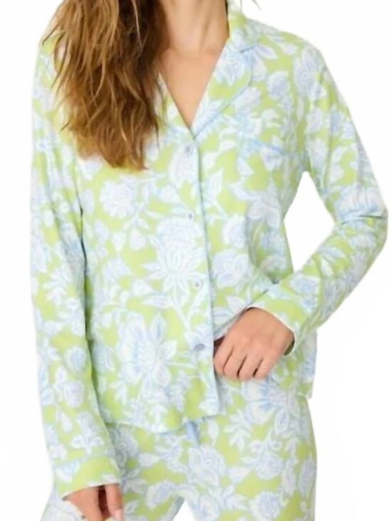 PJ Salvage Other - PJ Salvage Womens Electric Lime Beautiful Life Floral Print Pajama Set. Sz M NWT